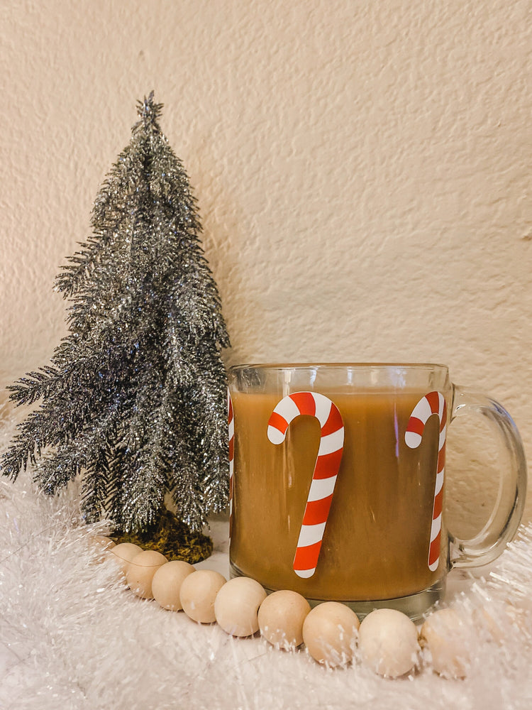 Candy Canes Glass Coffee Mug