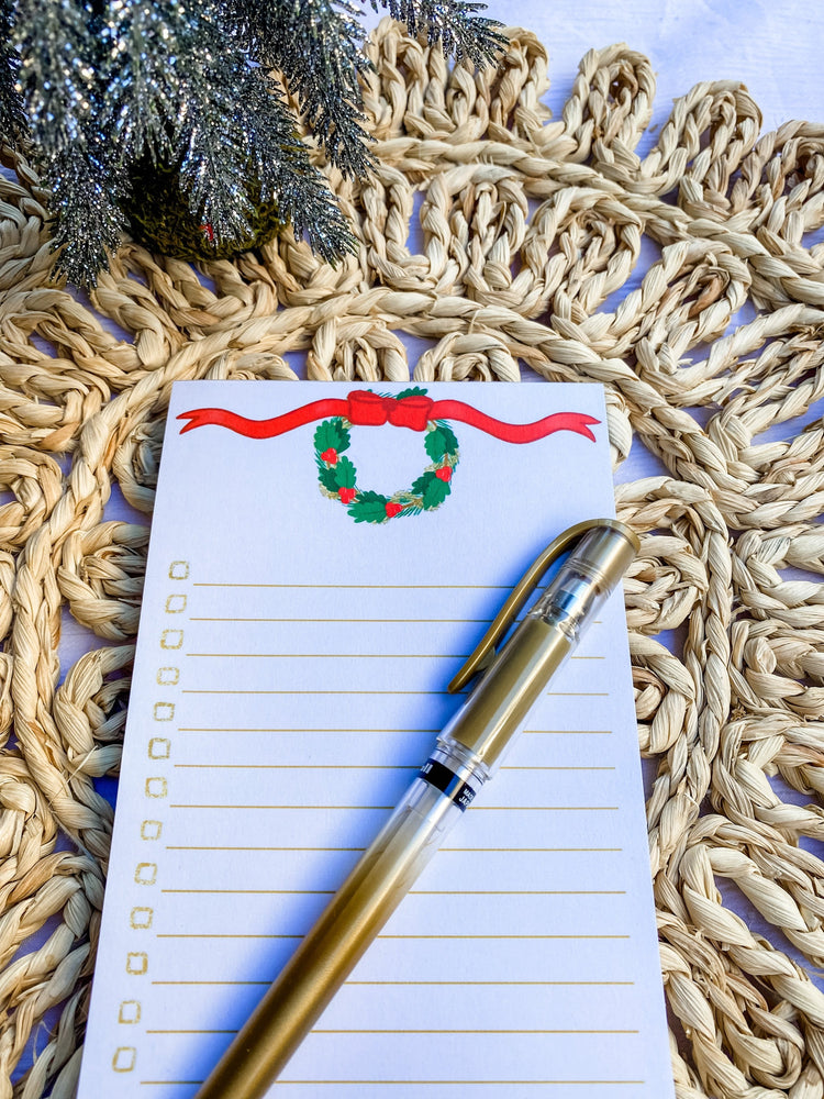 Checklist Christmas Wreath Lined Notepad