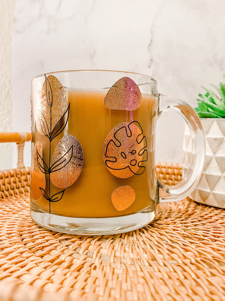Monstera Glass Coffee Mug