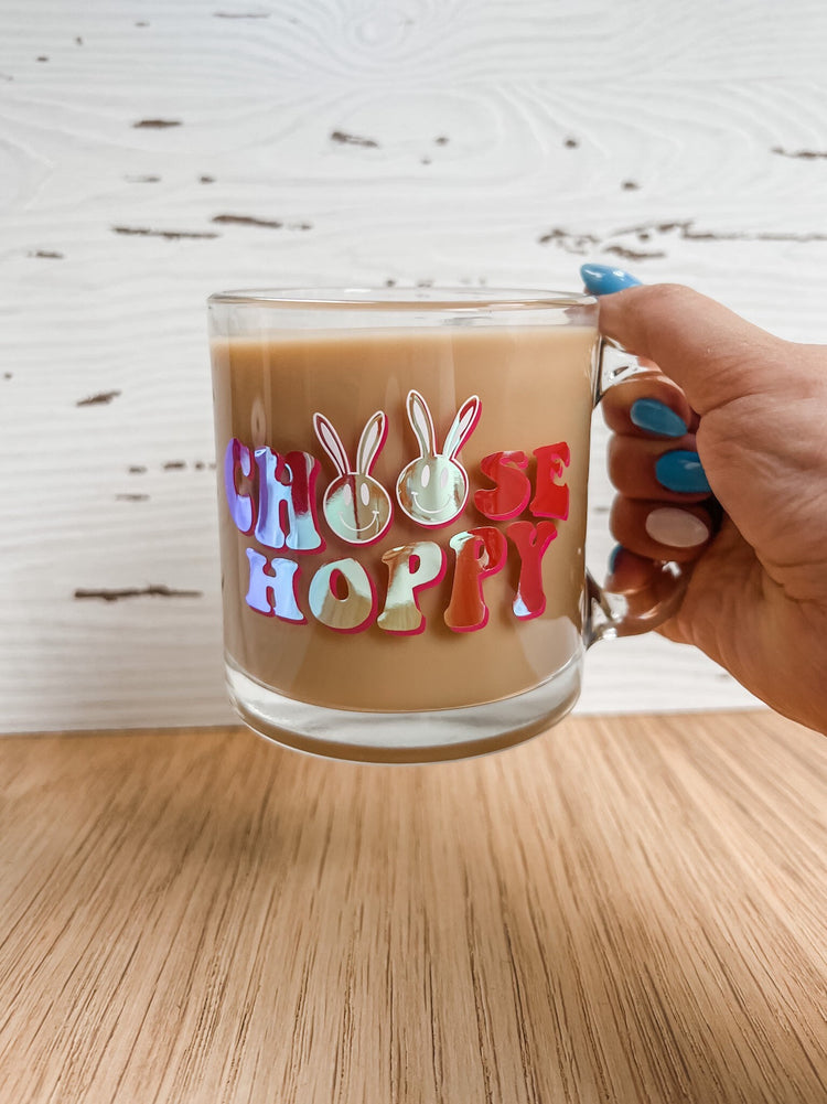 Choose Hoppy Glass Coffee Mug