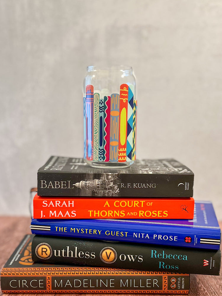 Stack of Books Can Glass