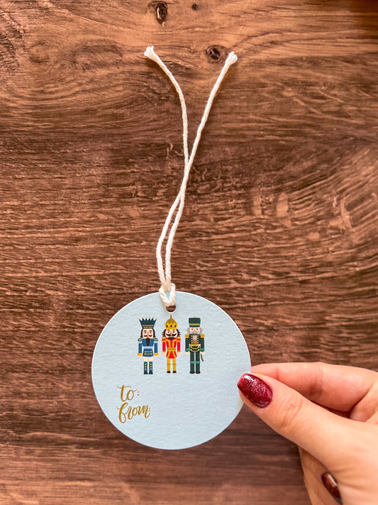 Nutcracker Trio Round Gift Tags SET of 8