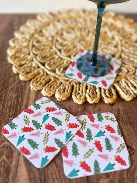 Tinsel Trees Paper Party Coasters