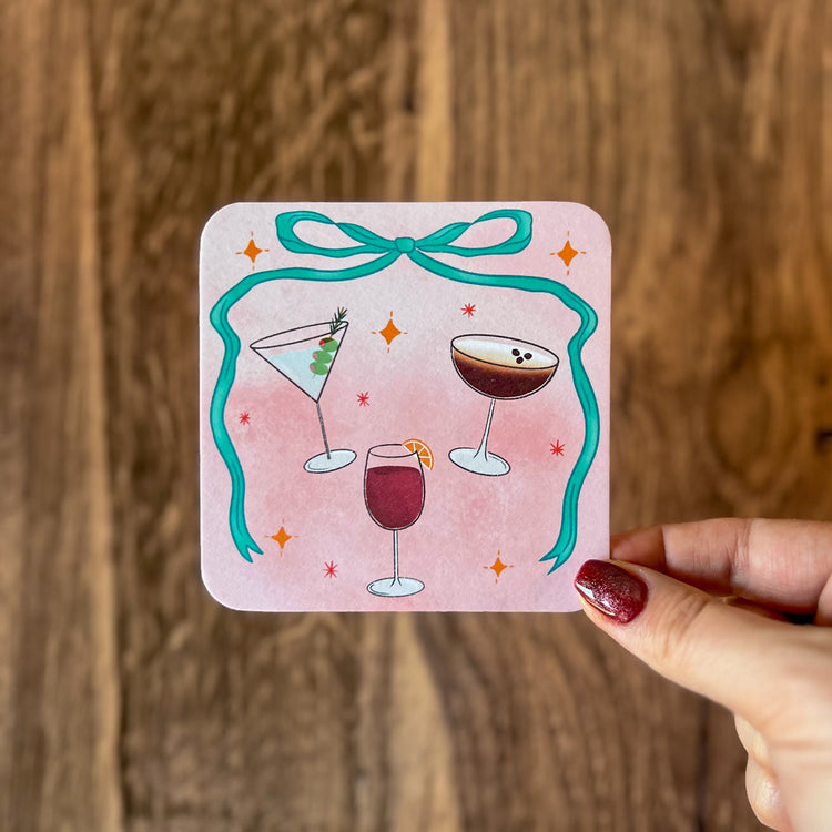 Christmas Cocktails Paper Party Coasters