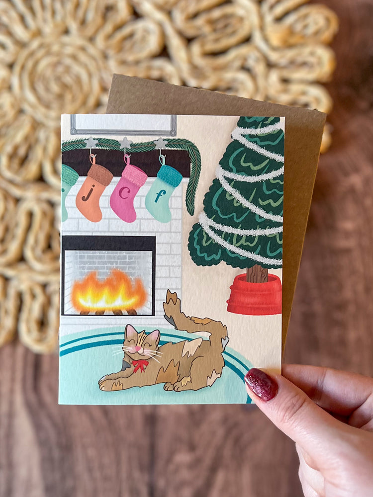 Cozy Kitten Christmas Holiday Card