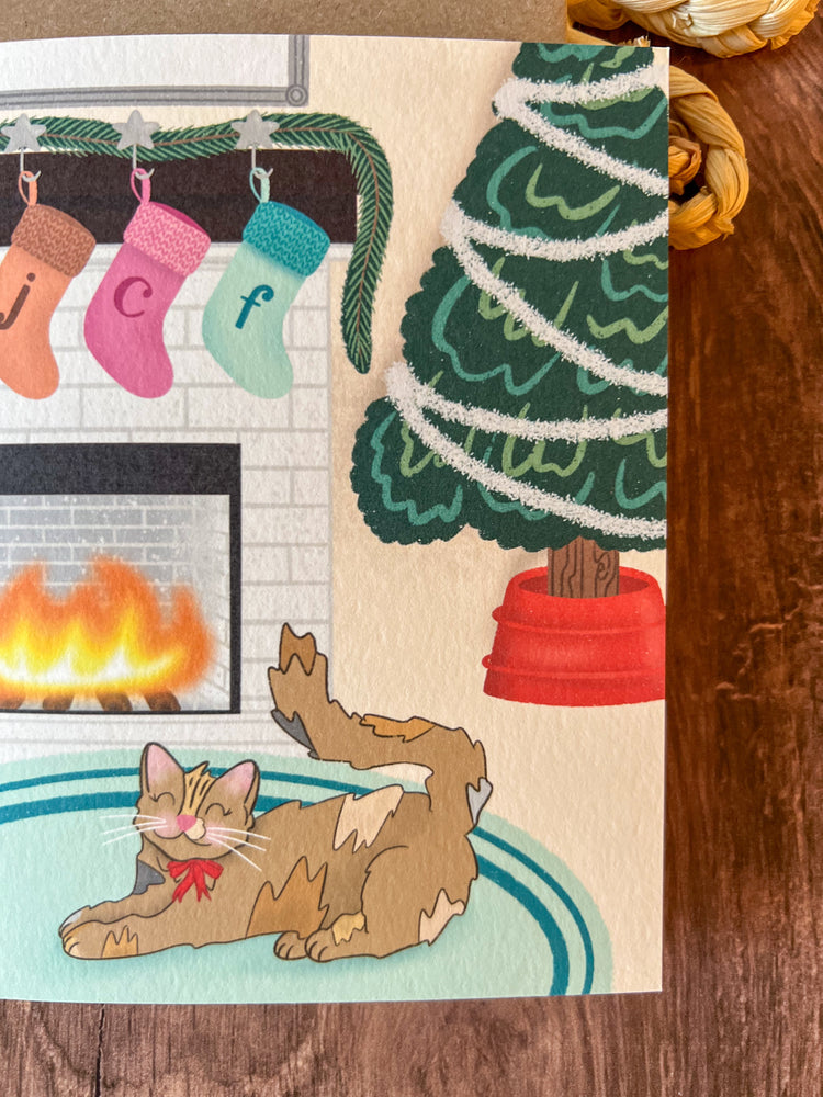 Cozy Kitten Christmas Holiday Card