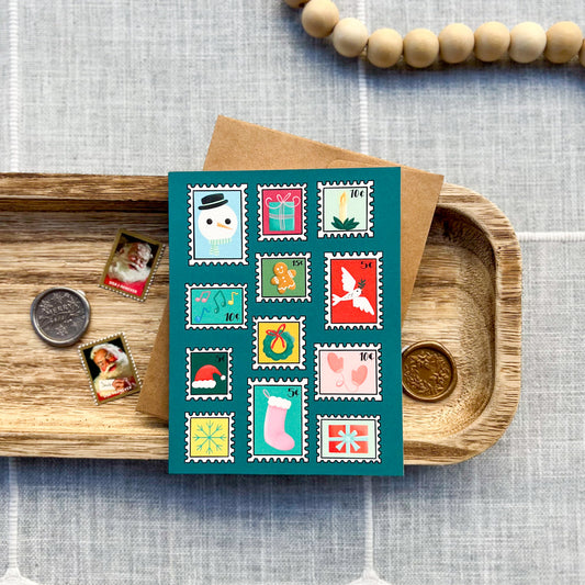 Holiday Postage Stamps Card