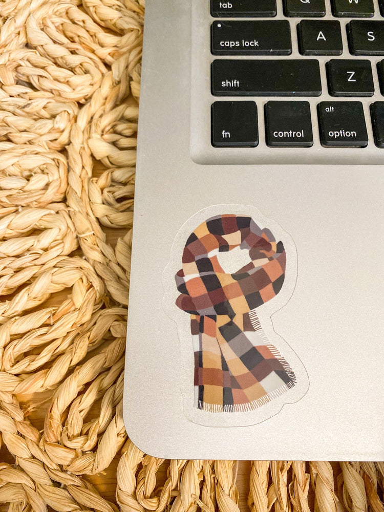 Fall Scarf Clear Vinyl Sticker