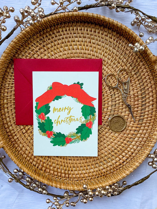 Merry Christmas Wreath Card