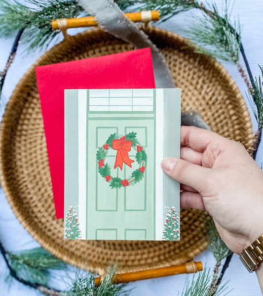 Merry Christmas Door Wreath Card